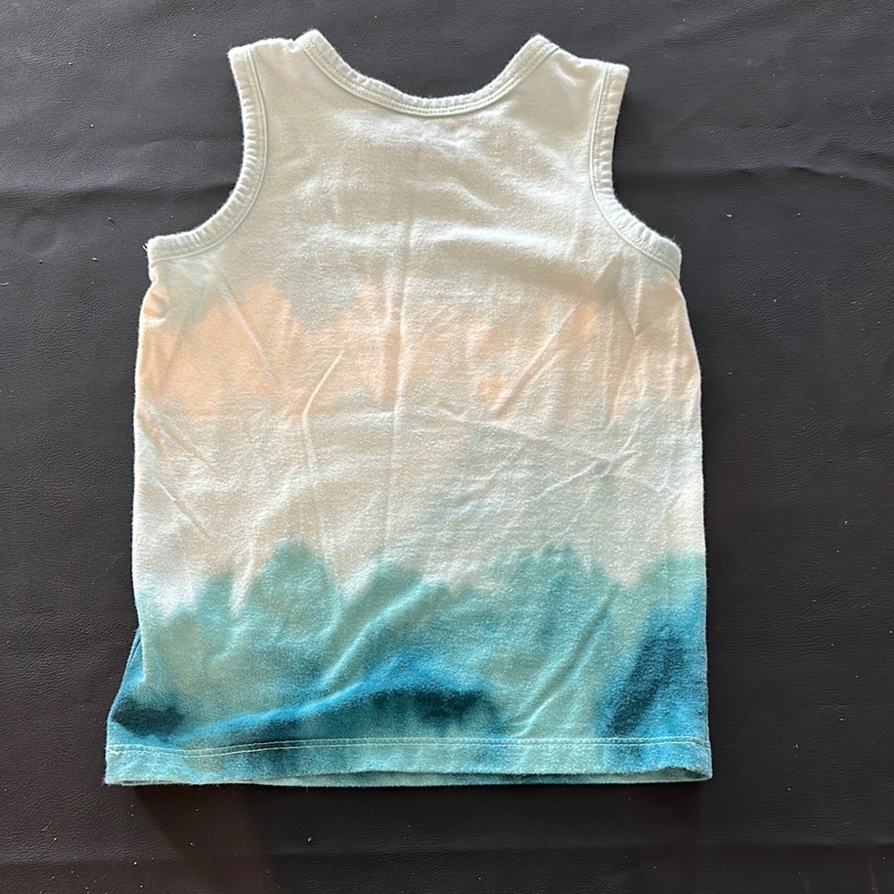 Cat & Jack Blue Tie Died Kids Tank Top - Picture 3 of 3